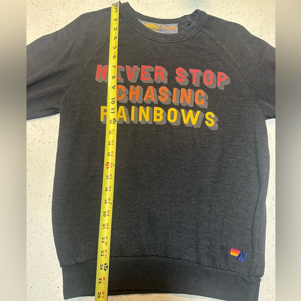 Aviator Nation EUC NEVER STOP CHASING RAINBOWS CREW SWEATSHIRT - Picture 9 of 14